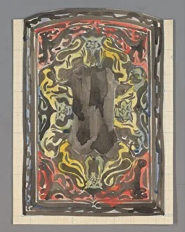 Tableau Prints: Design for a tiled tableau with lions, 1874-1945. Creator: Carel Adolph Lion Cachet