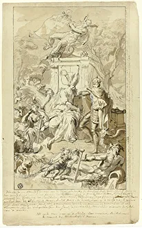 Carlos I Prints: Design for Title Page: Allegory of the Submission of the City of Utrecht to Emperor Charles V