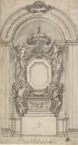 Solimena Francesco Prints: Design for a Tomb, 1677/1747. Creator: School of Francesco Solimena Italian, 1657-1747