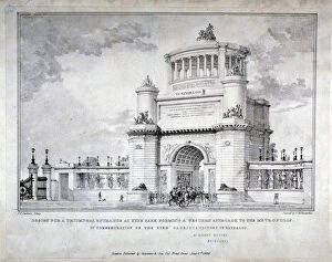 Battle Of Waterloo Gallery: Design for a triumphal arch at Hyde Park in commemoration of the victory at Waterloo in 1815