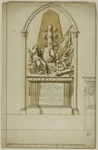 Design for an Unexecuted Funerary Monument for the First Duke of Marlborough, n.d. Creators: John Michael Rysbrack, Sir James Thornhill