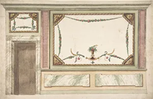 And Watercolour Prints: Design for a Wall Decoration, 18th century. Creator: Anon