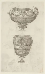 Ice Bucket Prints: Design for two wine coolers or vases, c.1765-c.1780. Creator: Anon