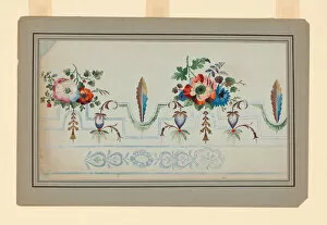 Gouache On Paper Gallery: Design for a Woven or Embroidered Fabric, France, early 19th century. Creator: Unknown