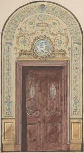 Designs for Arched Doorway, 19th century. Creator: Charles Monblond Designs for Arched Doorway, 19th century. Creator: Charles Monblond