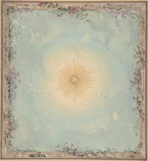 Designs for Ceilings with Central Sunburst, 19th century. Creator: Charles Monblond