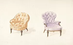 Charles Hindley And Sons Collection: Designs for Two Chairs, 1841-84. Creator: Charles Hindley & Sons