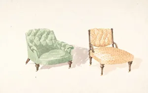 Designs for Two Chairs, 1841-84. Creator: Charles Hindley & Sons