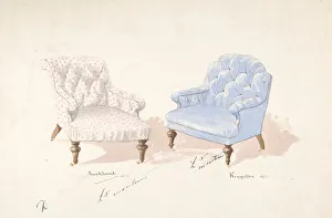 Designs for Two Chairs, 1841-84. Creator: Charles Hindley & Sons
