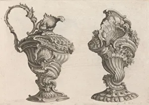 Designs for a Ewer and a Lidded Vase, Plate 2 from: Schone und auf die neu