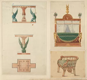 Jean D And Xe9 Gallery: Designs for Furniture, ca. 1800-ca. 1840. Creators: Pierre Antoine Bellangé