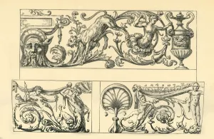 Sampson Low Prints: Designs for grotesque friezes, 16th century, (1881). Creator: Unknown