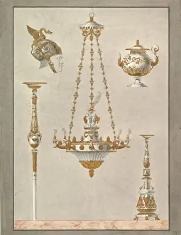 Samovar Prints: Designs for Metalwork, 19th century. Creator: Anon