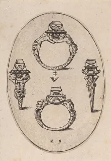 Designs for Four Rings, Plate 29 from Livre d Aneaux d Orfevrerie, 1561