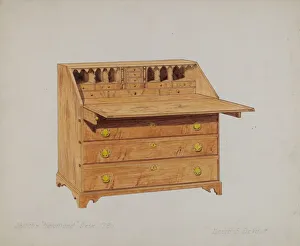 De Vault Davids Prints: Desk, 1935 / 1942. Creator: Davids De Vault