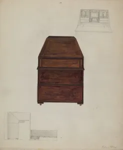 Rex Edna C Prints: Desk, 1935 / 1942. Creator: Edna C. Rex