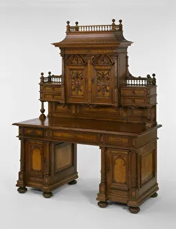 Desk Prints: Desk and Bookcase, 1893. Creator: Ladislaus Zdzieblowski