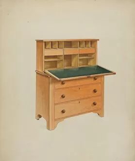 Drawers Gallery: Desk, c. 1937. Creator: Winslow Rich