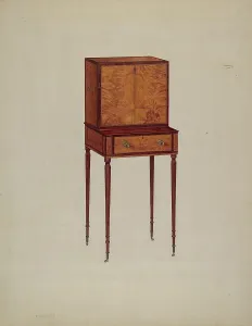 Drawer Prints: Desk, c. 1938. Creator: Francis Borelli