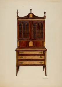Bowman Charles Prints: Desk, c. 1939. Creator: Charles Bowman