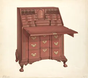 Ferdinand Cartier Prints: Desk, c. 1941. Creator: Ferdinand Cartier