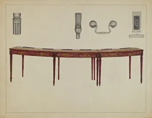 Section Prints: Desk (in two sections) Used by Members of Congress, 1936. Creator: Rollington Campbell
