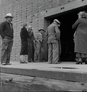 Unemployed Prints: Destitute farm labor families, Kern County, California, 1938. Creator: Dorothea Lange