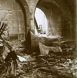 Champagne Ardenne Collection: Destroyed church, Marne, northern France, c1914