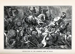 Destruction of the Athenian Army in Sicily, 1882. Artist: Vogel, Hermann (1854-1921) Destruction of the Athenian Army in Sicily, 1882. Artist: Vogel, Hermann (1854-1921)