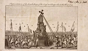 Cheapside Cross Collection: The destruction of the Cheapside Cross, London, 1793