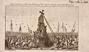 Cheapside Cross Collection: The destruction of the Cheapside Cross, London, 1793