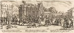 Convent Gallery: Destruction of a Convent, c. 1633. Creator: Jacques Callot