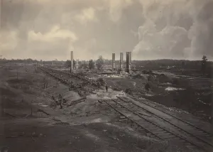 Ordnance Prints: Destruction of Hoods Ordinance Train, 1860s. Creator: George N. Barnard