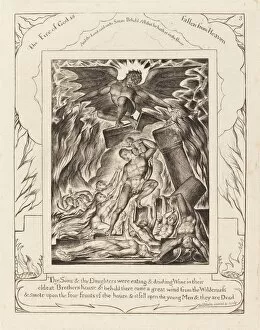 The Destruction of Jobs Sons, 1825. Creator: William Blake