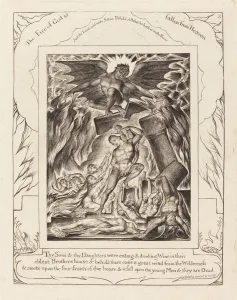 Blake William Prints: The Destruction of Jobs Sons, 1825. Creator: William Blake