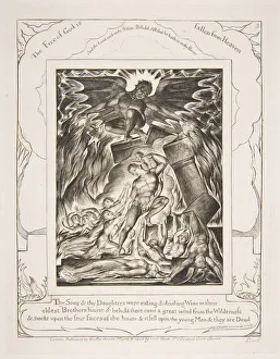Book Of Job Gallery: The Destruction of Jobs Sons, from Illustrations of the Book of Job, 1825-26