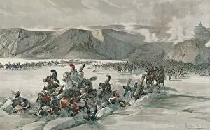 Napoleon Bonaparte I Collection: Destruction of Retreating Russians at Satschan Lake, 1805, (1896)