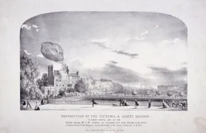 Crashing Prints: Destruction of the Victoria & Albert Balloon, Arlington St, Westminster, London, 1851