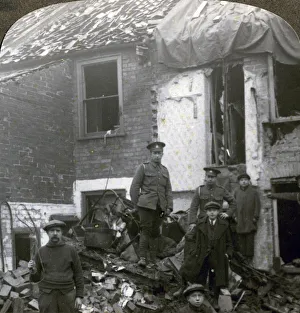 Images Dated 9th April 2009: Destruction wrought by German Zeppelin bombs, World War I, 1914-1918.Artist