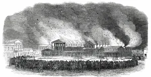 Yerba Buena Prints: Destructive Fire at San Francisco - 400 Buildings Burnt, 1850. Creator: Unknown