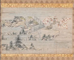 Salvation Gallery: Detached section from scroll one from A Long Tale for an Autumn Night... ca. 1400
