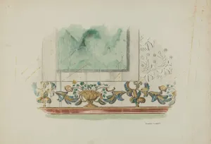 Murals Prints: Detail, Painted Decoration on Sanctuary Wall, c. 1939. Creator: Edward Jewett