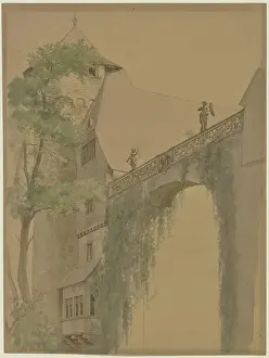 Becker Prints: Detailed View of the Courtyard of Furstenau Castle in the Odenwald Forest