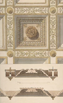 Basilica Di Santa Maria Maggiore Gallery: Details of the Coffered and Beamed Ceiling in Santa Maria Maggiore, Rome, 19th century