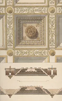 Santa Maria Maggiore Prints: Details of the Coffered and Beamed Ceiling in Santa Maria Maggiore, Rome, 19th century