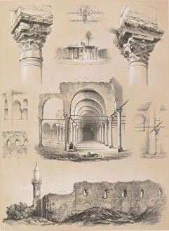 Prangey Girault De Gallery: Détails, mosquée d Amrou, au Kaire, 1843