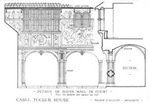 Leaded Glass Prints: Details of south wall in court - house of Carll Tucker