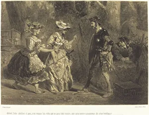Nanteuil Celestin Prints: detened Señor caballero el paso... c. 1855. Creator: Célestin Nanteuil
