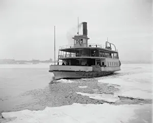Detroit River Prints: Detroit River ferry boat in ice, between 1880 and 1901. Creator: Unknown