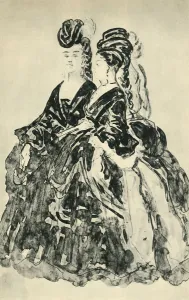 Guys Constantinus Prints: Deux Lorettes, mid-late 19th century, (1943). Creator: Constantin Guys